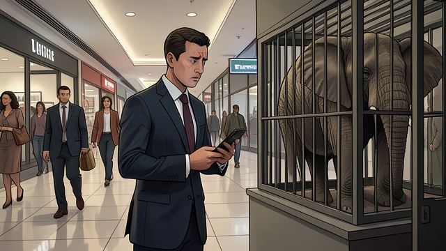 The Mall Boss from "The One and Only Ivan". The Mall Boss Business under strain Mack runs the performances, answers the telephone, and worries about declining visitors.