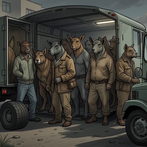 The Move from Mall to Zoo from "The One and Only Ivan". The mall animals' transition from commercial display to relocation tests Ivan's willingness to leave confinement and enter an unfamiliar community.