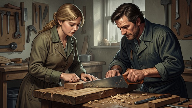The Woodworker’s Lesson from "The Last Thing He Told Me". Starting Again With the Material The Grandfather at Work Hannah watches her grandfather reshape wood when a piece does not behave as expected.