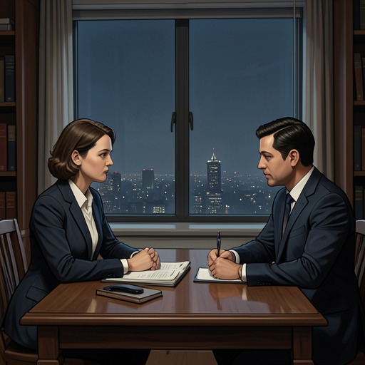 Hannah Versus the Investigation from "The Last Thing He Told Me". This flow tracks the pressure placed on Hannah by federal agents, legal advice, and Grady Bradford as she decides which information to reveal.