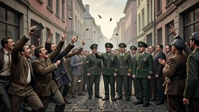 A Divided Country from "An Officer and a Spy". A Divided Country Street conflict Demonstrations, anti-Semitic attacks, and public arguments spread as the trials continue.