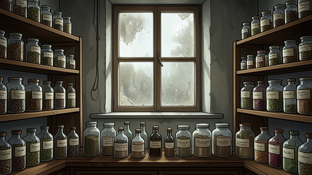 An Old Dispensary from "All Creatures Great and Small". An Old Dispensary Familiar Bottles The dispensary holds rows of traditional medicines, instruments, and remedies with confident labels.