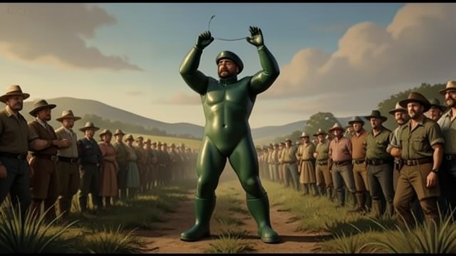 The Impossible Outfit from "All Creatures Great and Small". The Impossible Outfit A Strange Assignment Angus Grier makes Herriot wear an enormous rubber calving suit merely to pass a pessary.