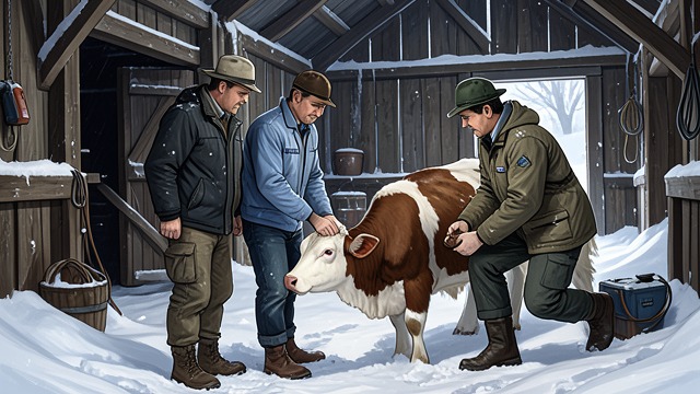 A Calving Against the Odds from "All Creatures Great and Small". A Calving Against the Odds Physical Struggle Herriot works for hours in a filthy, snow-filled barn to bring a calf’s backward head into position.