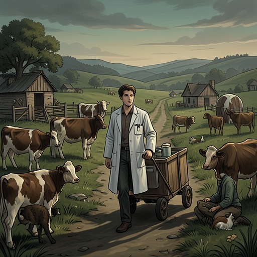 A Career Built on Variety from "All Creatures Great and Small". This flow traces how exhausting, comic, and rewarding cases make rural veterinary work a vocation rather than a temporary job.