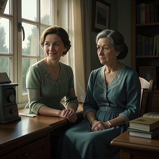 Emma and Her Mother from "Can You Keep a Secret". Emma and Rachel move from the familiar strain of family visits toward a more direct and affectionate relationship.