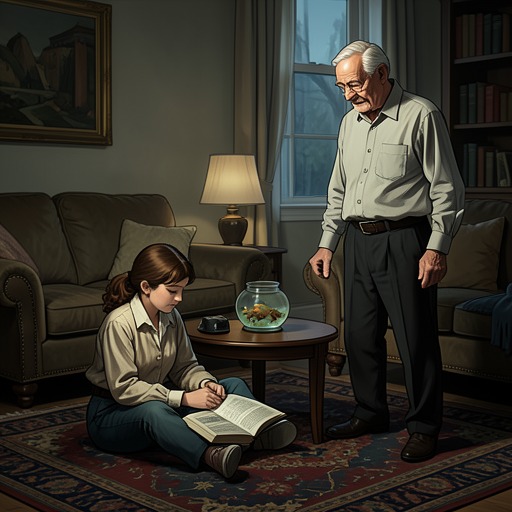Grandpa and the Goldfish from "Can You Keep a Secret". Emma’s bond with Grandpa combines affection and small evasions, revealing her caring instincts alongside her tendency to avoid uncomfortable truths.
