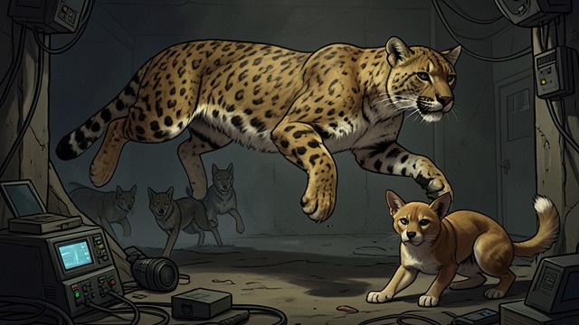 The Cougar’s Rescue from "A Dog's Way Home". The Cougar’s Rescue A reversal of fortune Later, starving and pursued by coyotes herself, Bella faces a new attack.