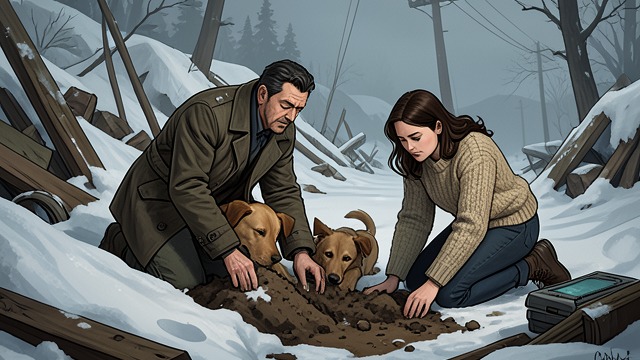 The Avalanche Rescue from "A Dog's Way Home". The Avalanche Rescue Two dogs dig Bella and Dutch dig through avalanche debris to reach Kurch, whose body is buried beneath the snow.
