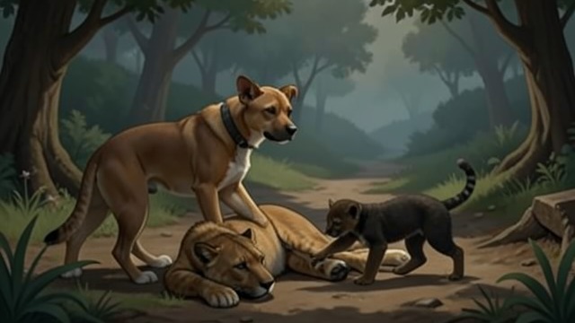 A Meeting Beside Death from "A Dog's Way Home". A Meeting Beside Death The orphaned cub Bella discovers a dead cougar and a frightened cub near poachers.