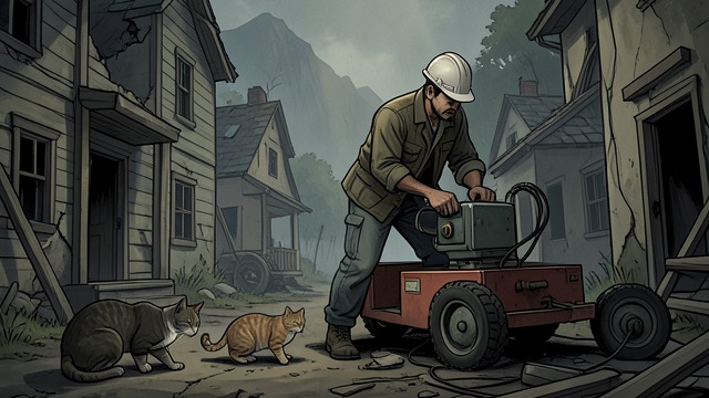 Gunter’s Deadline from "A Dog's Way Home". Gunter’s Deadline Development against refuge Gunter’s project depends on clearing the abandoned houses, while cats remain concealed beneath them.