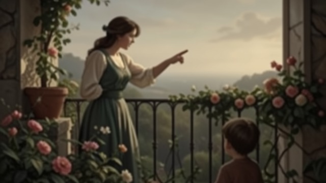 A Balcony of Stories from "The Eight Mountains: A Novel". A Balcony of Stories A Mother’s Landscape Pietro’s mother grows flowers on a polluted balcony and tells him about vineyards, tobacco, and asparagus in Veneto.