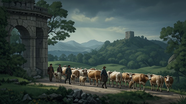 The Herd’s Return from "The Eight Mountains: A Novel". The Herd’s Return A Procession Upward Bruno, Lara, his mother, Pietro, and herding dogs guide twenty-eight dairy cows from Grana to the high pasture.