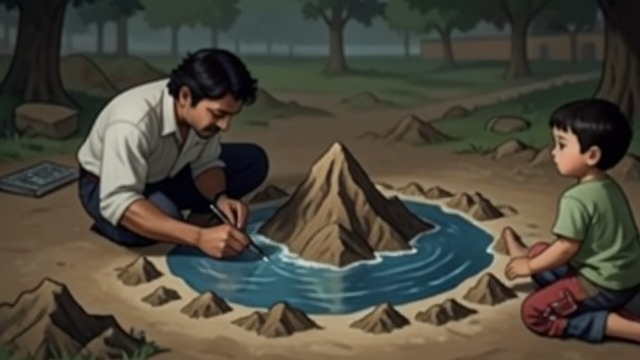 The Eight Mountains Story from "The Eight Mountains: A Novel". The Eight Mountains Story A Drawing in the Dust A Nepalese chicken carrier draws a wheel of eight mountains and eight seas surrounding Sumeru.