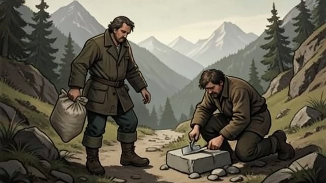 Labor at the Lake from "The Eight Mountains: A Novel". Labor at the Lake Materials and Effort Pietro carries tools and cement up the mountain while Bruno lays stone walls with as little mortar as possible.