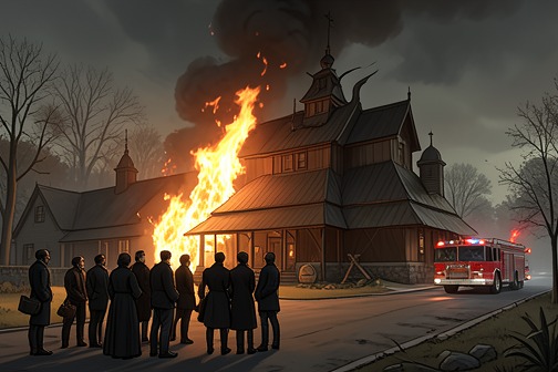 Åsane Church Fire from "Lords of Chaos". The Åsane Church Fire was one of the church arsons in Norway in 1992, and the church burned to the ground.