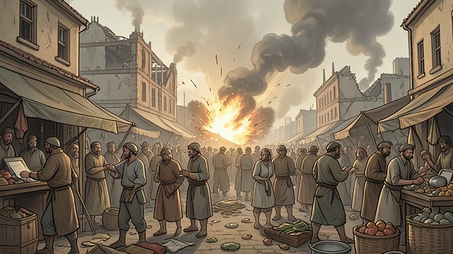 A City of Trade from "Book of Revelation". A City of Trade Wealth in a single hour The chapter’s merchants mourn the destruction of a wealthy trading power whose fall devastates commerce.