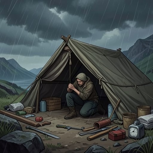 Preparing Without Losing Compassion from "Book of Revelation". This flow traces Shorey’s attempt to balance practical preparation with generosity and service during anticipated hardship.