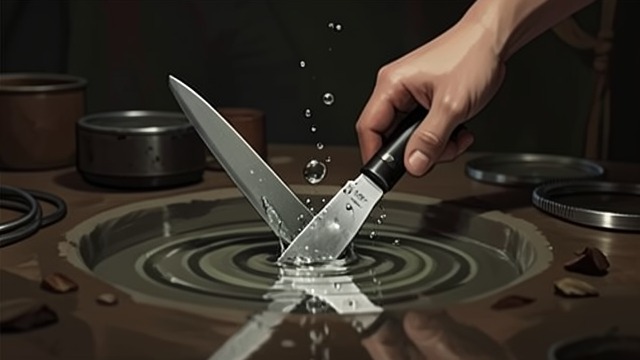 The Exploding Knife from "Woodwalkers". The Exploding Knife A hidden device The knife Milling gave Carag explodes underwater after Marlon throws it into a thermal pool.