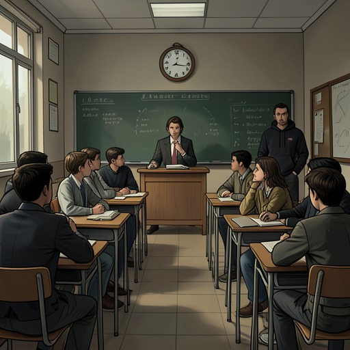 The Midyear Exam Crisis from "Woodwalkers". The midyear examinations bring Carag's transformation struggles, the students' fears, and Milling's influence into a single decisive test.