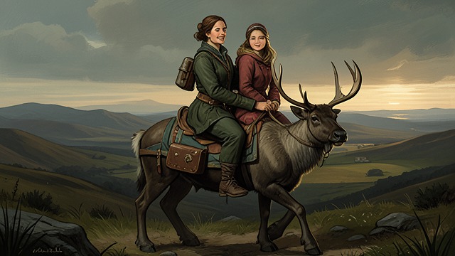 The Parting Reversed from "The Snow Queen". The Parting Reversed Recognition on the road Gerda and Kay encounter the Robber-girl riding north after she has grown tired of staying at home.