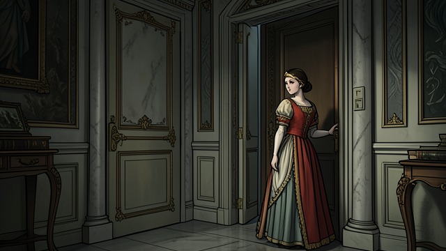 A Child at Court from "The Snow Queen". A Child at Court Courage in unfamiliar rooms Gerda enters the royal sleeping apartments with the Crows’ help and believes Kay may be there.