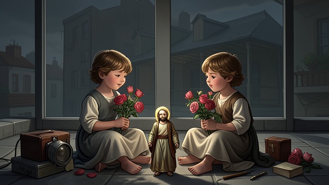 Roof Garden Promise from "The Snow Queen". Roof Garden Promise Shared childhood Kay and Gerda sit among roses that link the windows of their homes.