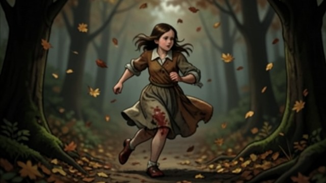 Escape into Autumn from "The Snow Queen". Escape into Autumn A self-directed departure Gerda presses the garden door open and runs into the wider world.