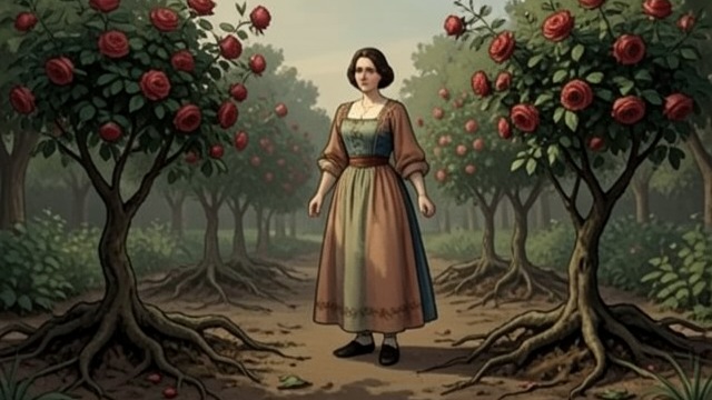 Roses Buried from "The Snow Queen". Roses Buried Memory deliberately blocked The Conjuring woman makes the rose trees sink beneath the earth.