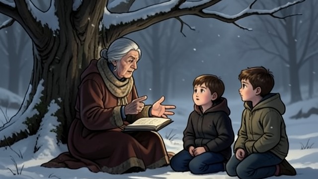 The Snow Queen Story from "The Snow Queen". The Snow Queen Story A story shared at home Grandmother explains the white bees and their queen to Kay and Gerda as snow falls.