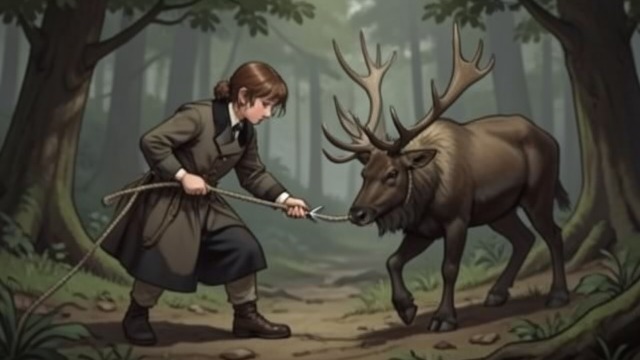 The Reindeer’s Release from "The Snow Queen". The Reindeer’s Release A dangerous escape plan The Robber-girl waits until her mother is asleep, then unties the Reindeer.