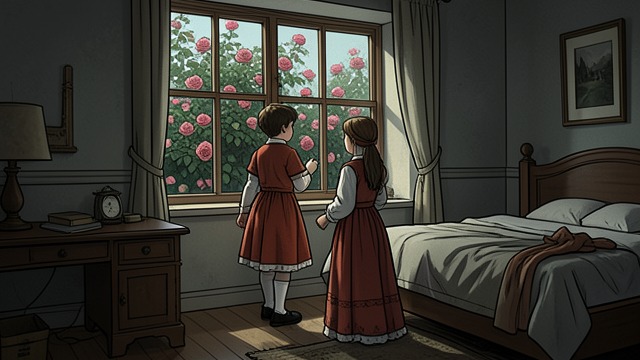 Roses at the Window from "The Snow Queen". Roses at the Window Familiar blossoms The rose bushes are again in bloom when Kay and Gerda reach Grandmother’s room.