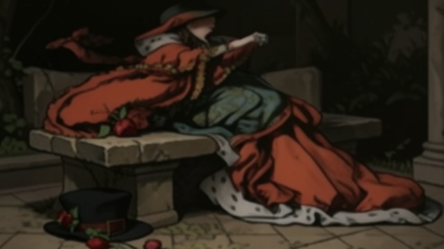 The Hat’s Rose from "The Snow Queen". The Hat’s Rose An overlooked detail A painted rose remains on the Conjuring woman’s hat because she forgets to remove it.