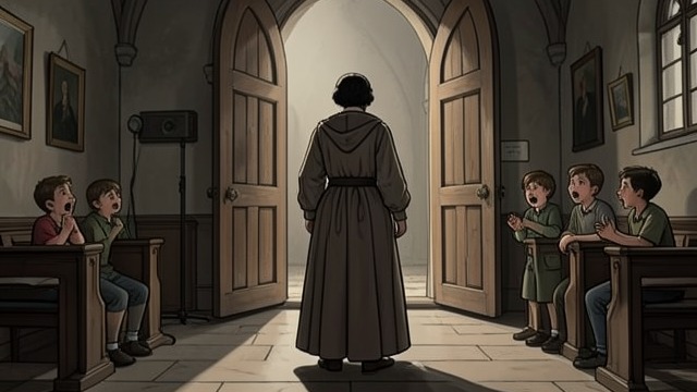 Rebecca Walks Out from "Eileen". Rebecca Walks Out Visible Disapproval When a child onstage begins to cry, Rebecca stands and leaves the chapel.