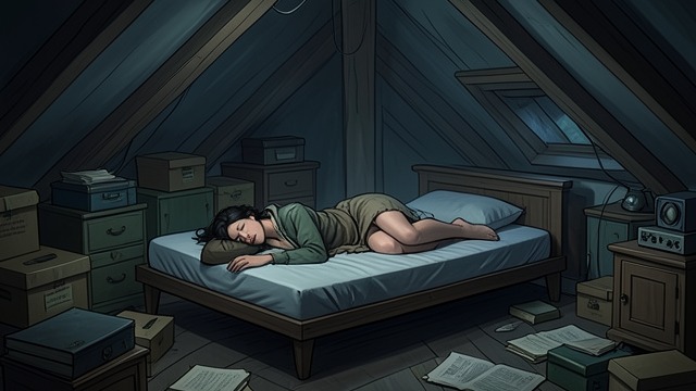 The Attic Retreat from "Eileen". The Attic Retreat A Place Above the House Eileen sleeps in a cold attic on a flimsy cot, away from the sounds of Charlie and the memories of her mother.