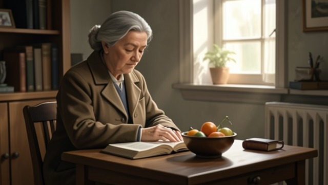 A Life Built Slowly from "Eileen". A Life Built Slowly Later Contentment The older Eileen describes a beautiful home, food, walks, and the comfort of living alone.