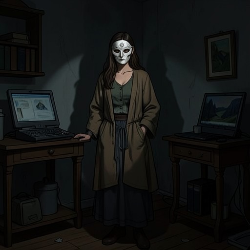 Masks and False Identities from "Eileen". This thread explores how Eileen, Leonard, and Rebecca use silence, performance, or confidence to manage what others can know about them.
