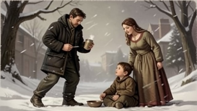 Medicine and Authority from "The North Water". Two Treatments A sick infant The priest gives a child calomel, while Sumner believes charcoal and water are safer.