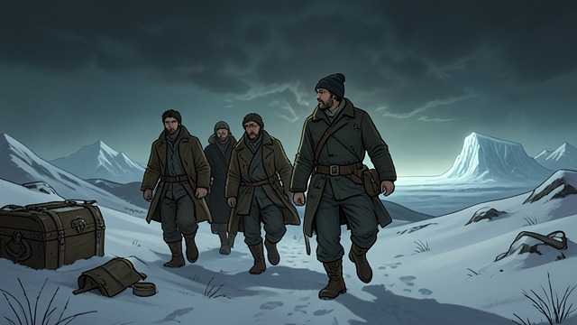 The Northward Pursuit from "The North Water". Following the Whales Risk as strategy Brownlee takes the Volunteer north, convinced that whales have retreated toward dangerous ice rather than disappeared.