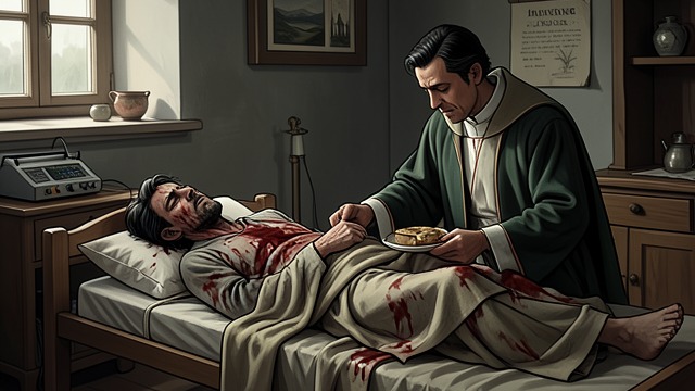 A Stranger Is Fed from "The North Water". Care Before Questions A near-silent patient Patrick Sumner arrives at the mission barely conscious, bloodied, and unable to explain who he is.