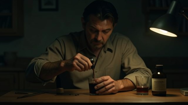 A Chemical Escape from "The North Water". Relief in a Glass Self-medication Patrick Sumner secretly mixes medicine from the chemist’s order into rum and waits for its effect.