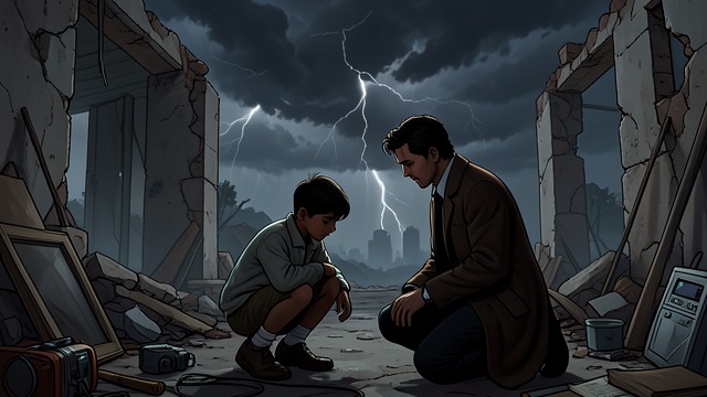The Boy in Delhi from "The North Water". A Memory Repeated Sumner finds another child Wounded and hiding, Sumner encounters a boy alone in a ruined house.