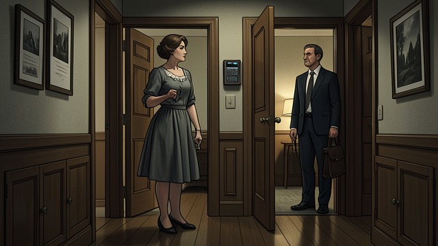 The First Suspect from "The Mystery of The Invisible Dog". The First Suspect An exposed snoop Black stains reveal that Mrs Bortz has entered Prentice’s apartment and handled his belongings.