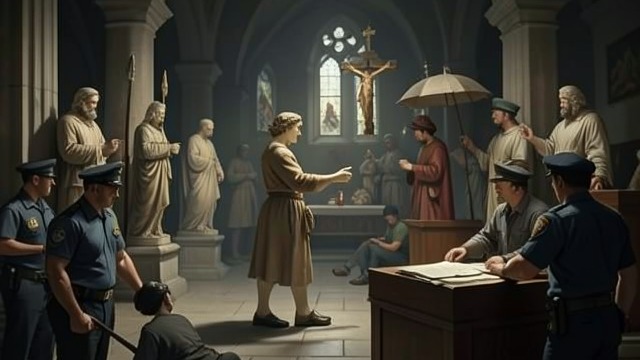 The Moving Figure from "The Mystery of The Invisible Dog". The Moving Figure A disguise as an object The burglar uses a saint’s costume and stands among church statues while police search.