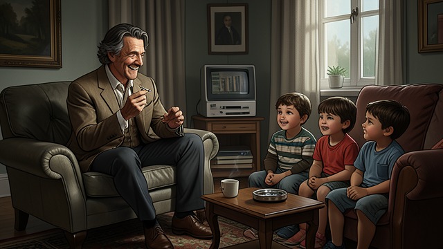 The Affable Neighbor from "The Mystery of The Invisible Dog". The Affable Neighbor A reassuring appearance John Murphy greets the boys casually and jokes about smoking.
