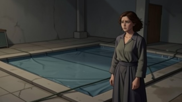 The Pool at Risk from "The Mystery of The Invisible Dog". The Pool at Risk A cleaning plan Mrs Bortz had planned to drain and clean the pool while Gwen Chalmers was away.