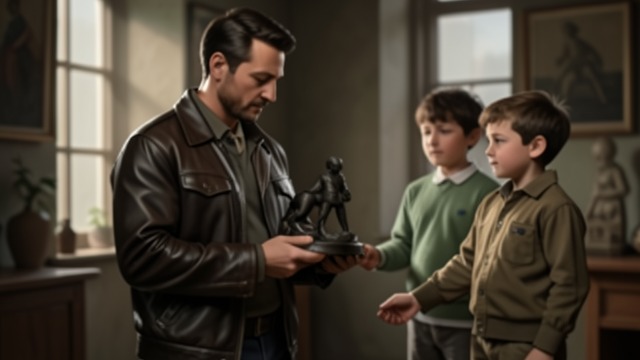 A Grateful Farewell from "The Mystery of The Invisible Dog". A Grateful Farewell Relief after the danger Prentice recovers his sculpture and learns who entered his home.