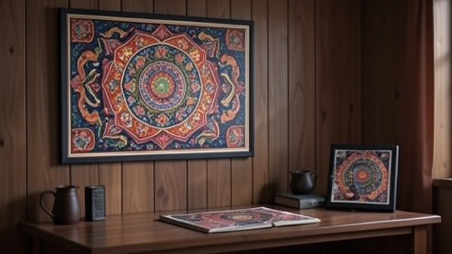 A Picture on the Wall from "The Mystery of The Invisible Dog". A Picture on the Wall Art as possession Prentice keeps a brightly colored Tibetan Mandala above his desk, appreciating its design more than its religious…