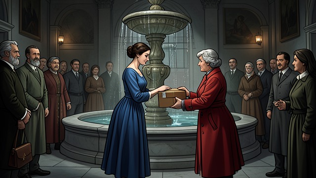 A Package Arrives from "The Mystery of The Invisible Dog". A Package Arrives A public delivery Mrs Bortz gives Gwen Chalmers a parcel while lingering to learn what is inside.