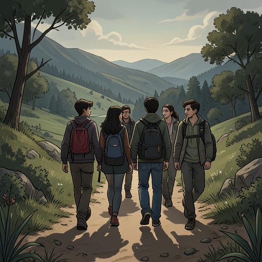 The Indiana Wandering Project from "All the Bright Places". This thread follows a school assignment that becomes a shared practice of attention, movement, intimacy, and eventually remembrance.